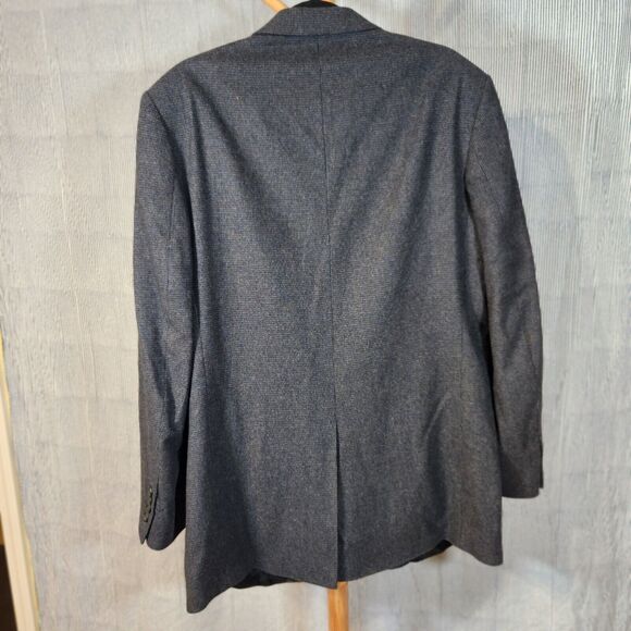 John Ashford $250 43L Blue Brown Gray Tweed Wool Blend Sport Coat Blazer - Picture 8 of 10